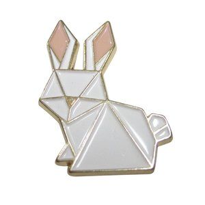 White Toned Origami Rabbit Hare Magnet